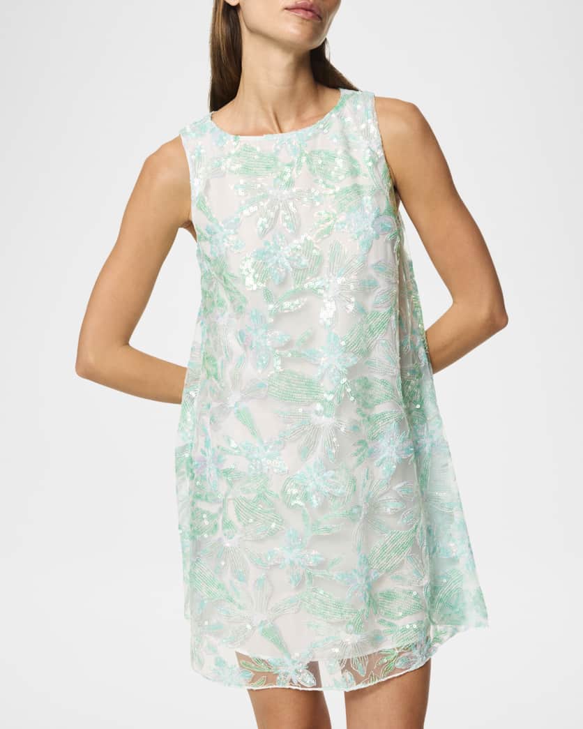 Jonah Sequined Floral Mini Dress