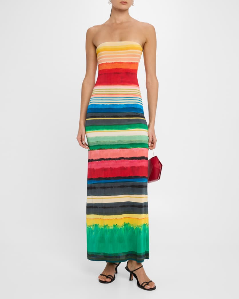 Rainbow Reef Delora Strapless Midi Dress