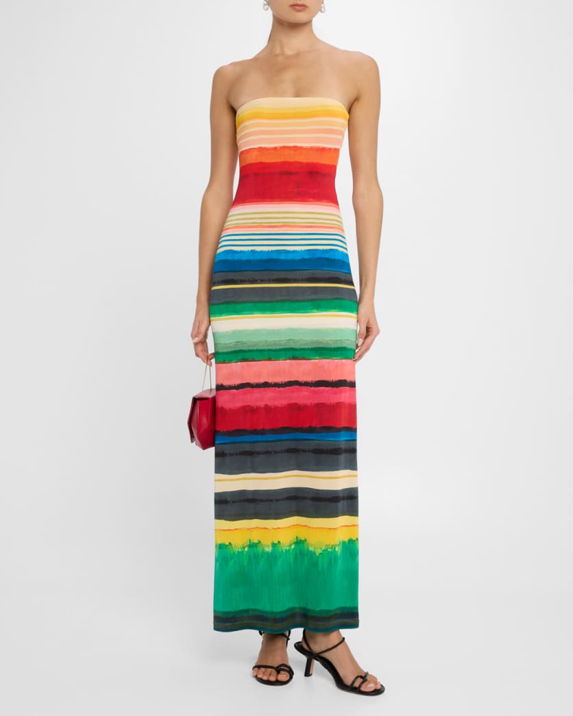 Rainbow Reef Delora Strapless Midi Dress