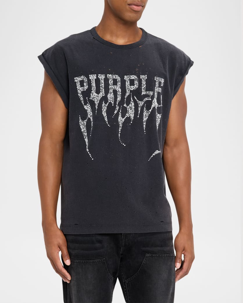 Men's Jersey Crystal Logo Sleeveless T-Shirt