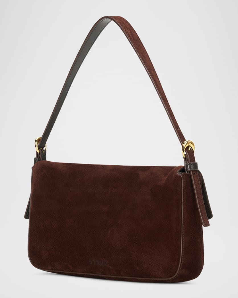 Harlow Buckle Suede Shoulder Bag