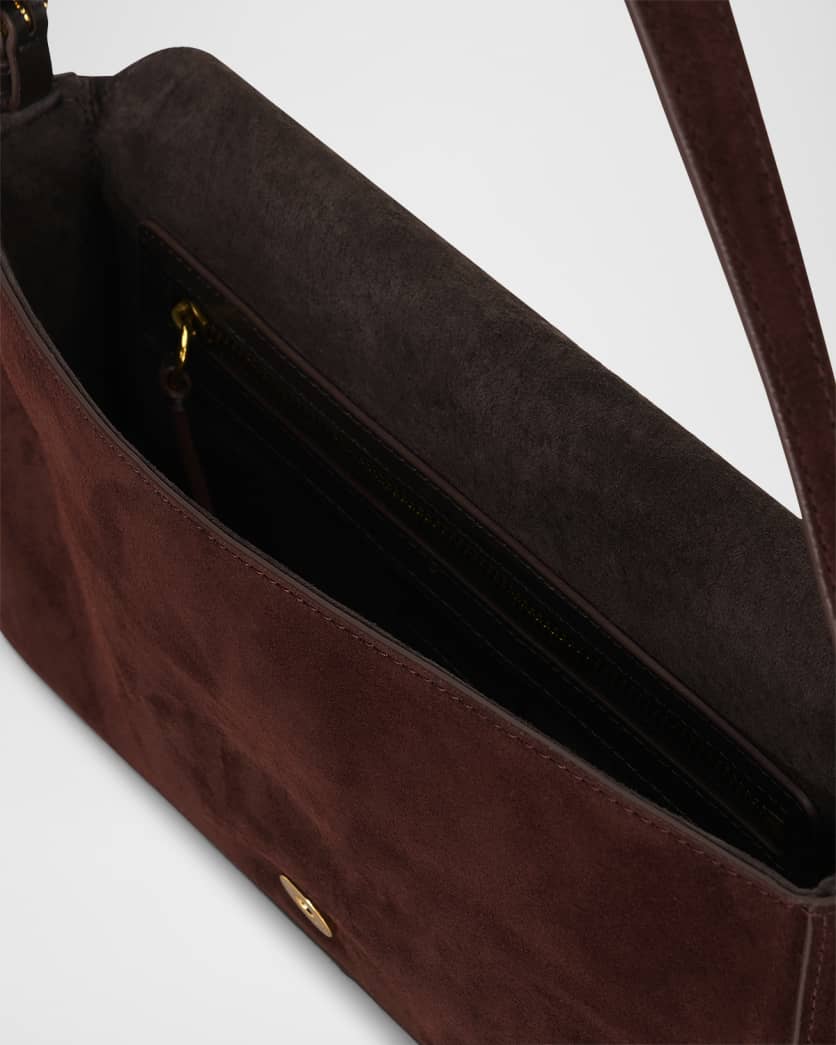 Harlow Buckle Suede Shoulder Bag