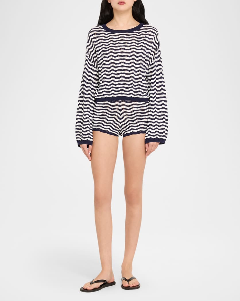 Palmer Striped Crochet Top