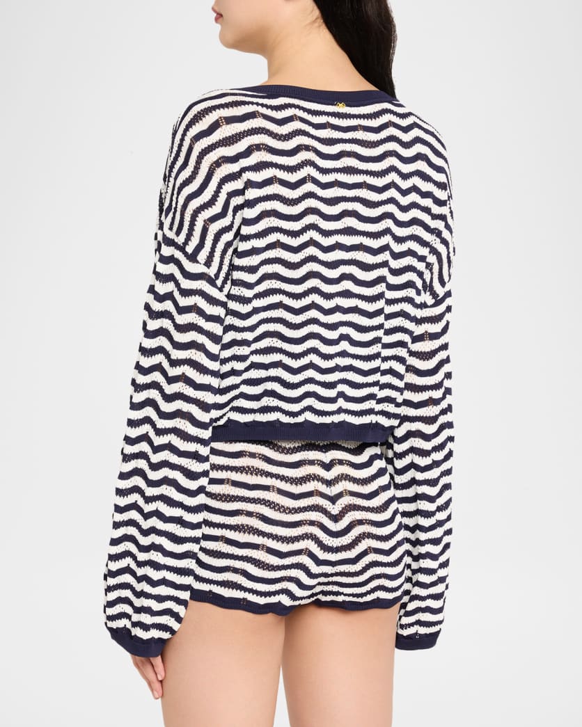 Palmer Striped Crochet Top