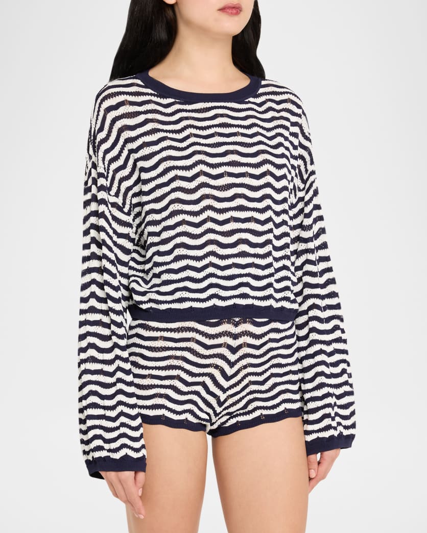 Palmer Striped Crochet Top
