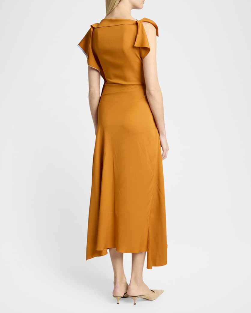 Drape Sleeve Midi Dress