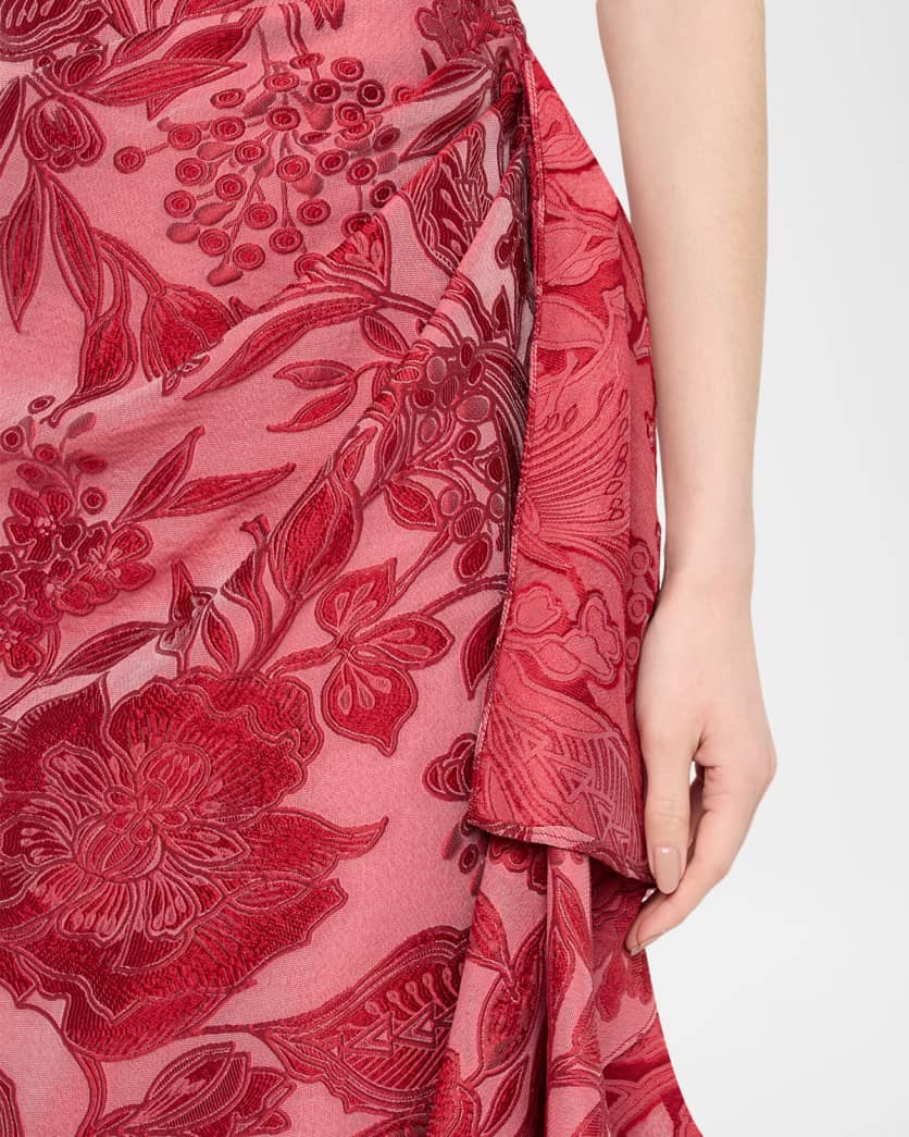 Florence Cap-Sleeve Fil Coupe Tea-Length Dress