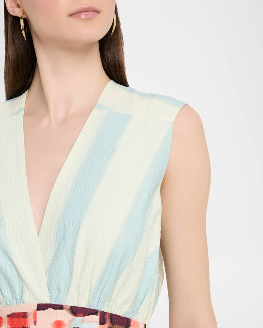 Jocelyn Sleeveless Cotton-Stretch A-Line Midi Dress