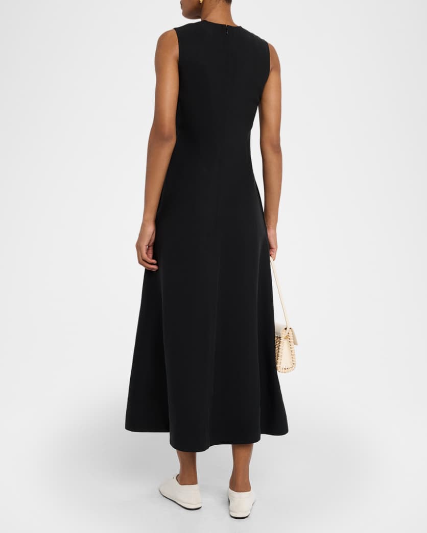 Fluid Cotton Sleeveless Midi Dress