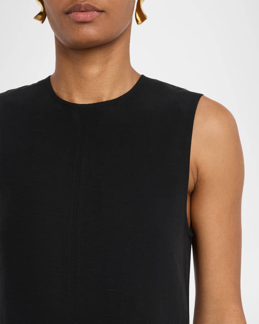 Fluid Cotton Sleeveless Midi Dress