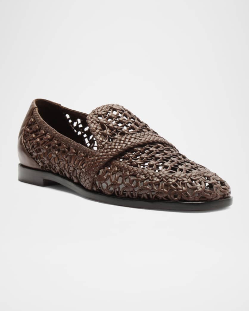Jane Woven Leather Loafers
