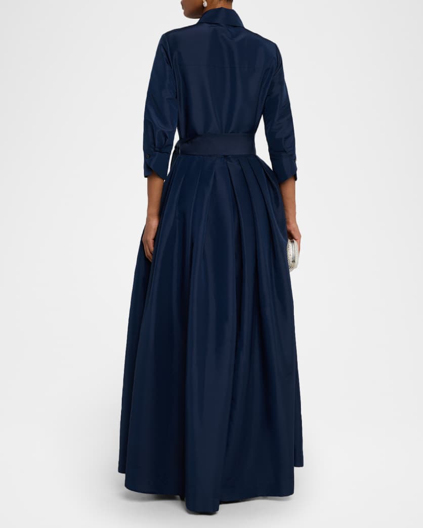 Julip Pleated Tie-Waist Gown