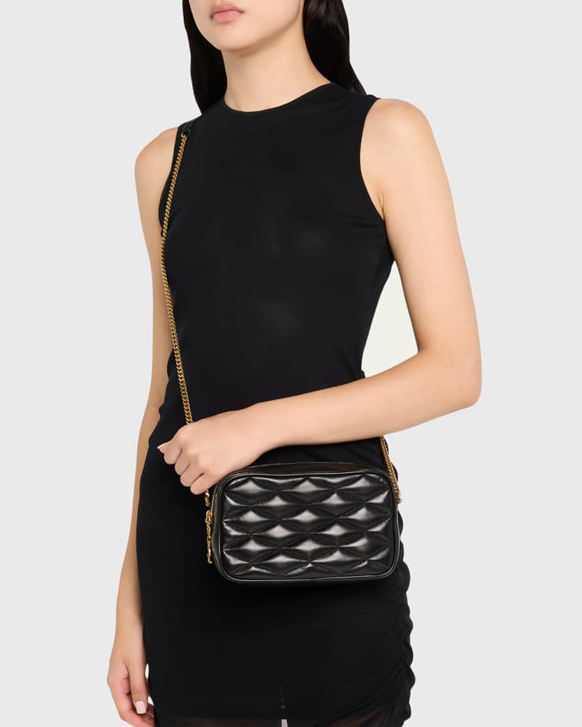 Mini Camera Bag in Quilted Leather