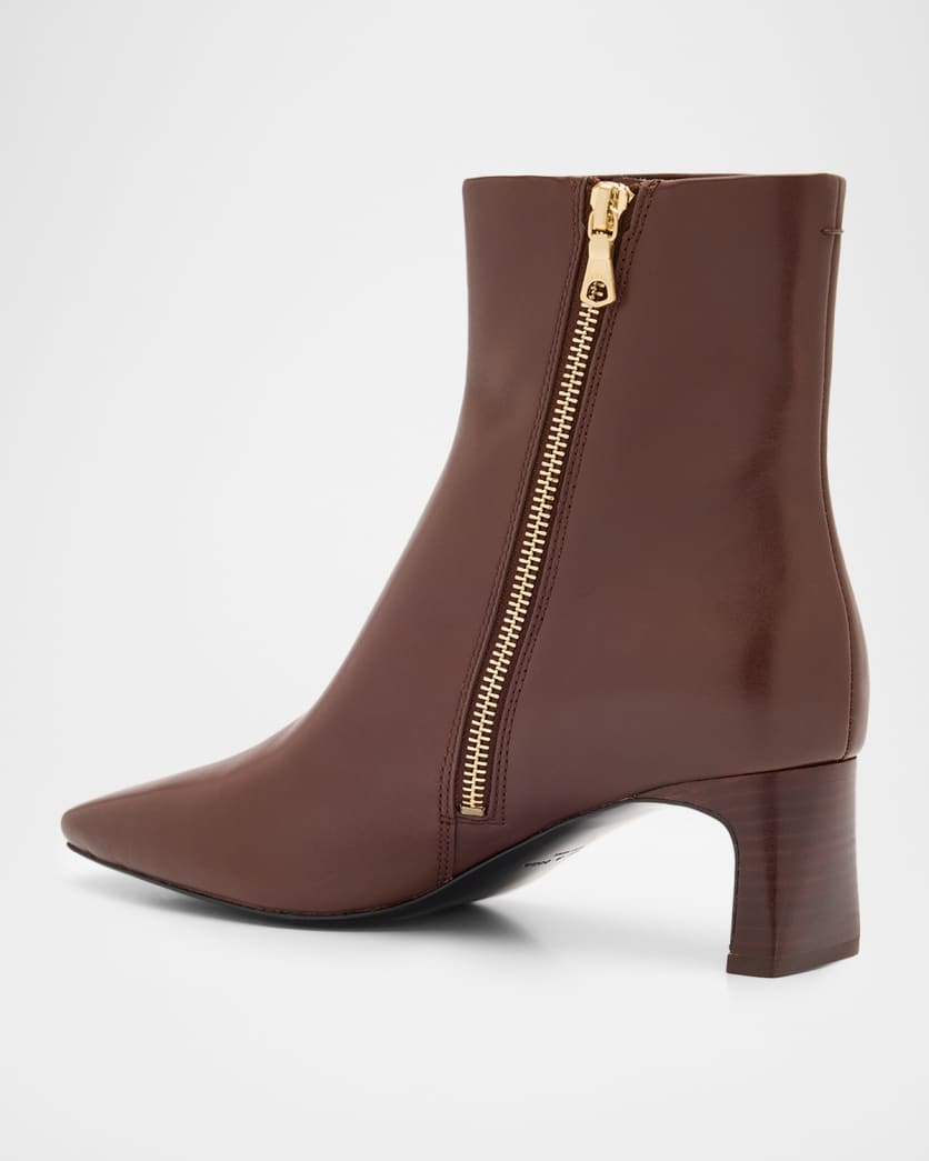 Avery Leather Zip Ankle Boots