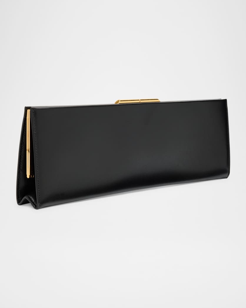 Midnight Large Pochette Clutch Bag in Leather