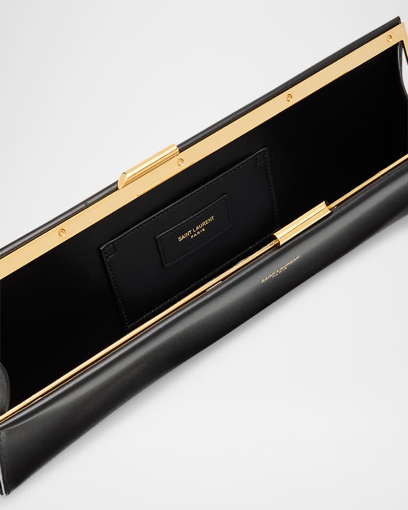 Midnight Large Pochette Clutch Bag in Leather