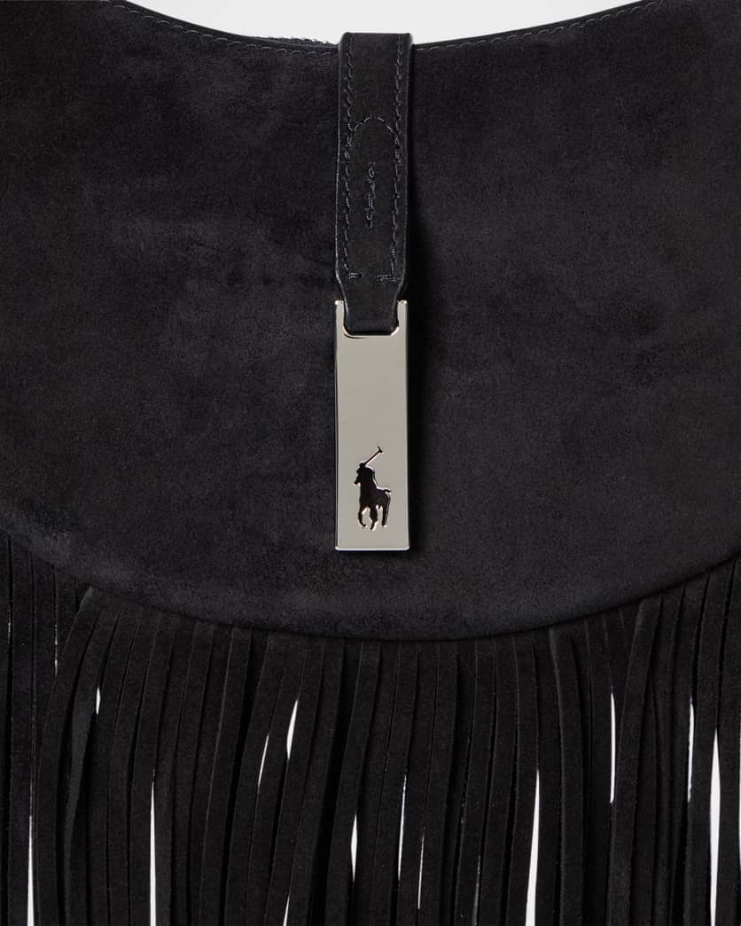 Polo ID Small Fringe Suede Shoulder Bag