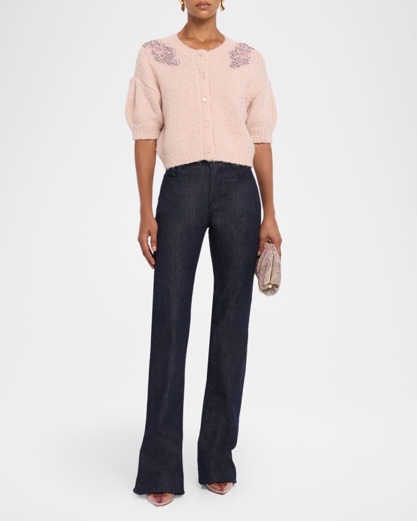 Millicent Embellished Short-Sleeve Cardigan