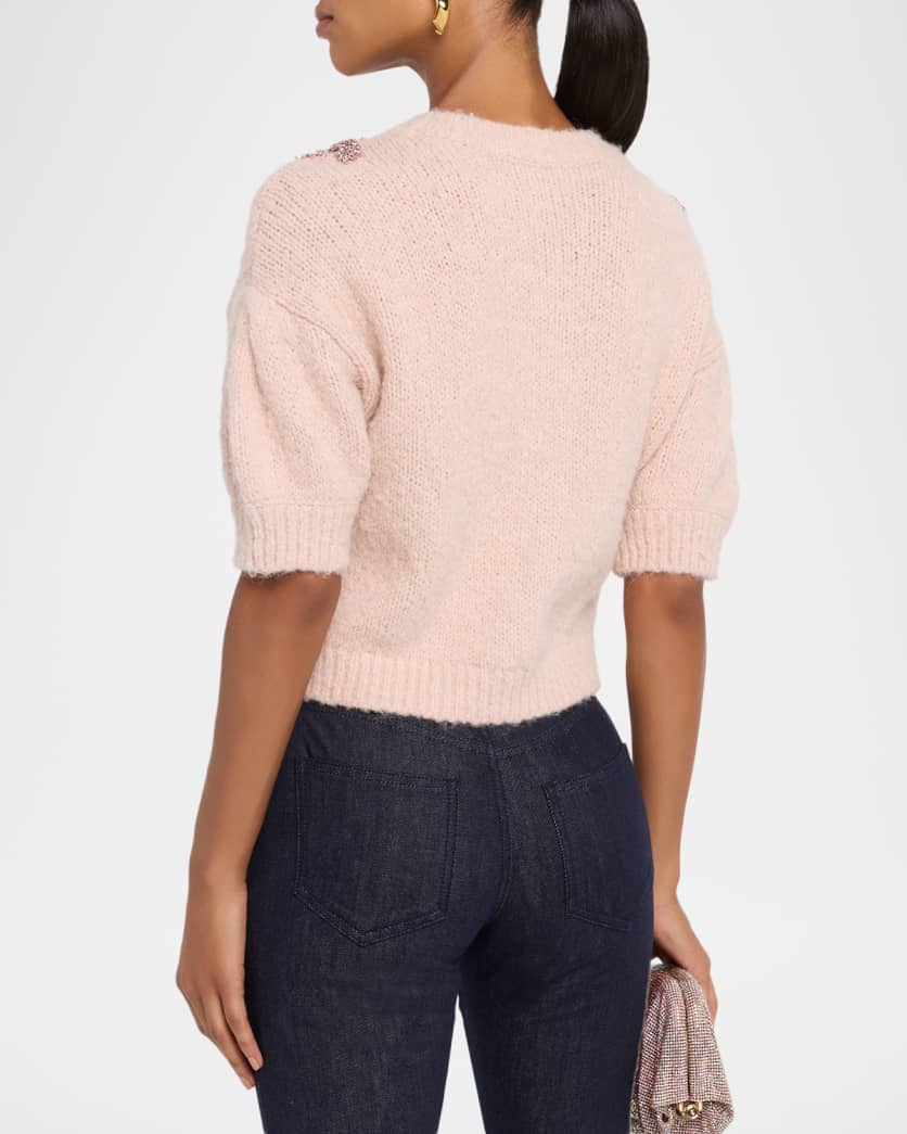 Millicent Embellished Short-Sleeve Cardigan