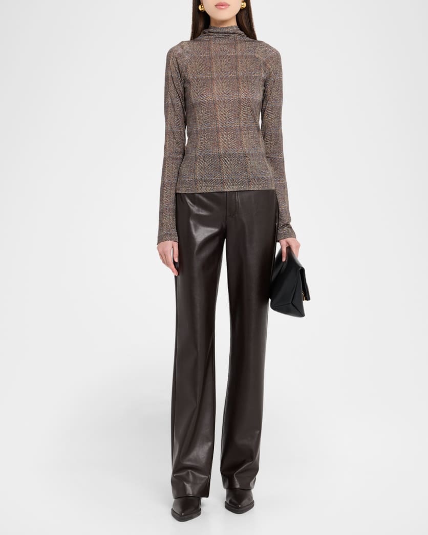 Shaw Plaid Turtleneck Top