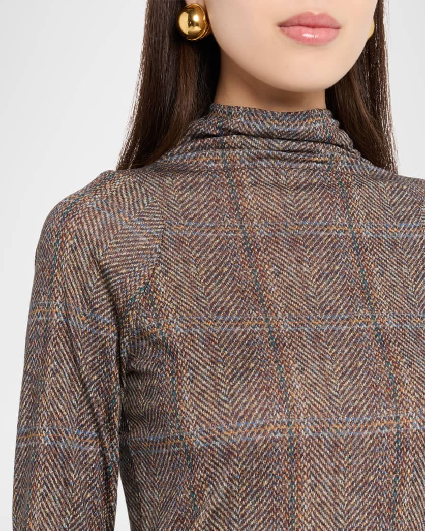 Shaw Plaid Turtleneck Top