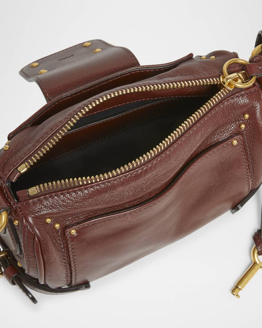 Paddington Rounded Padlock Shoulder Bag in Leather