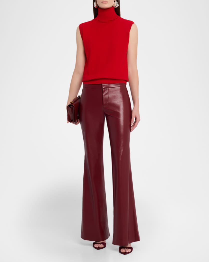 Andrew Vegan Leather Bootcut Pants