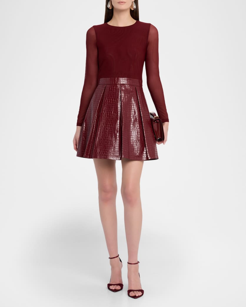 Chara Vegan Leather Croc Mini Dress