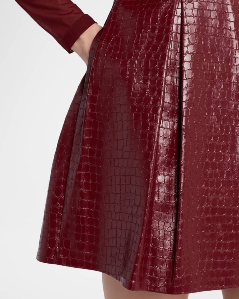 Chara Vegan Leather Croc Mini Dress