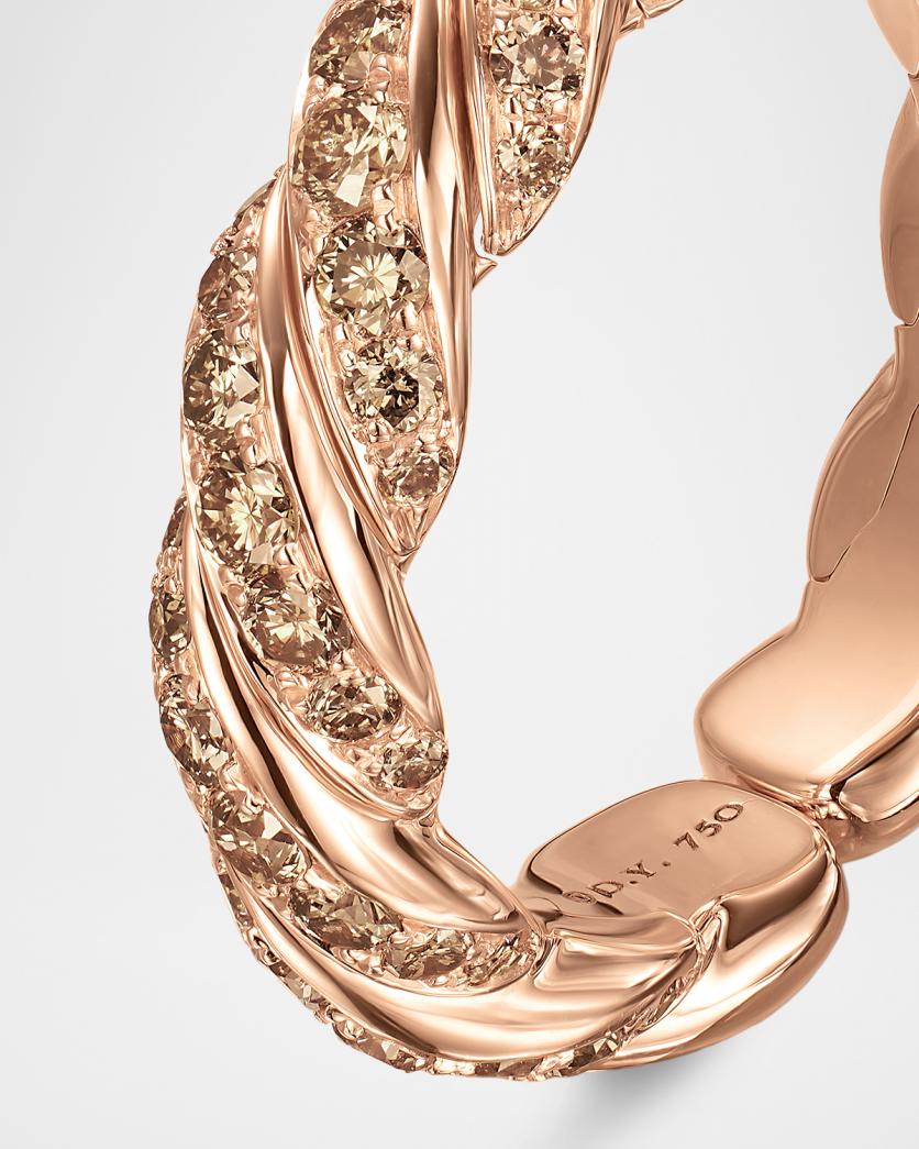 David Yurman Sculpted Cable Flex Band Ring with Diamonds in 18K Rose ...