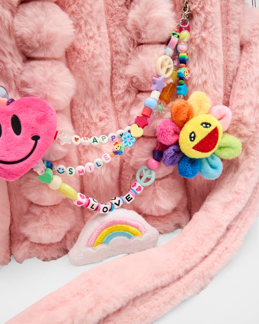 Girl's Charm Faux Fur Tote Bag