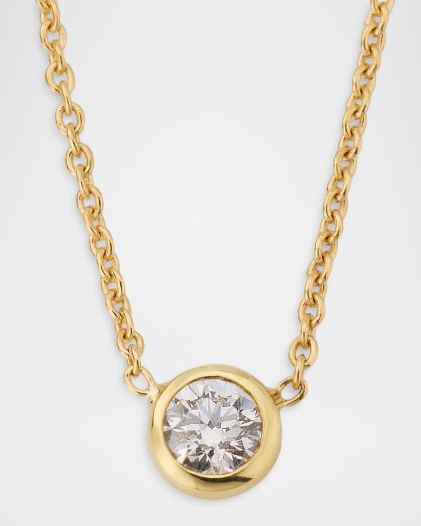Roberto Coin 18K Yellow Gold Single Diamond Necklace, 0.1tcw | Neiman ...
