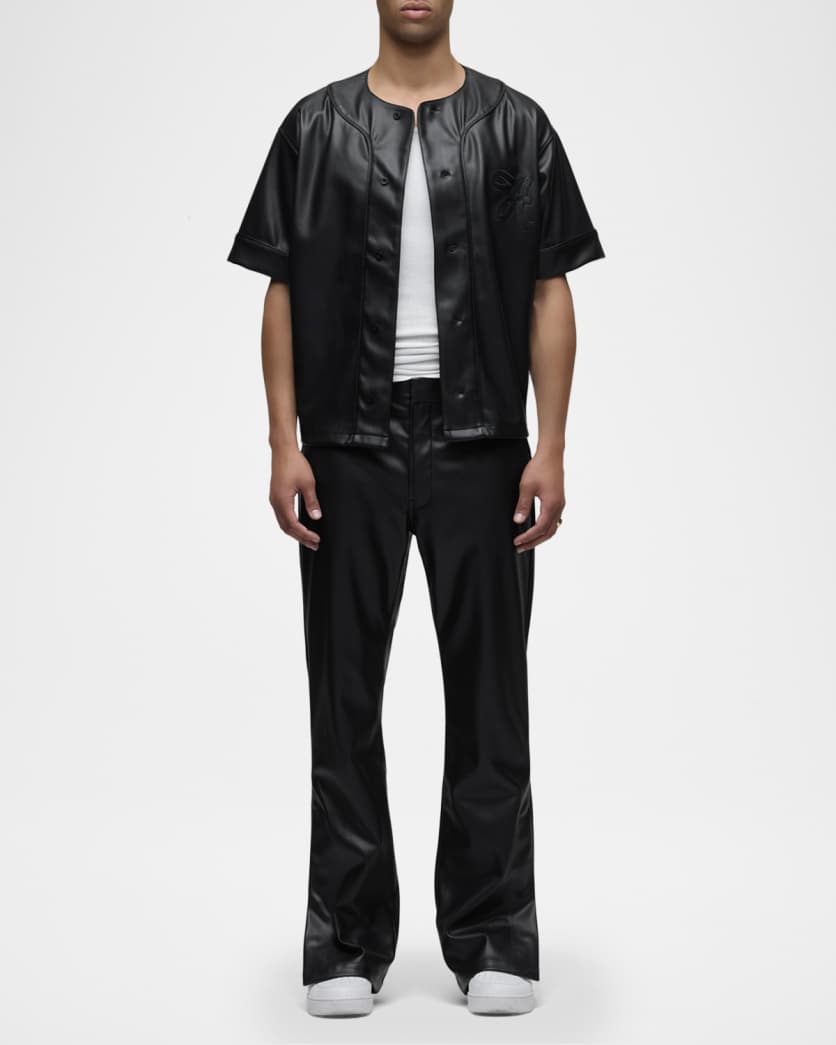 Men's Walker Vegan Leather Kick-Flare Pants