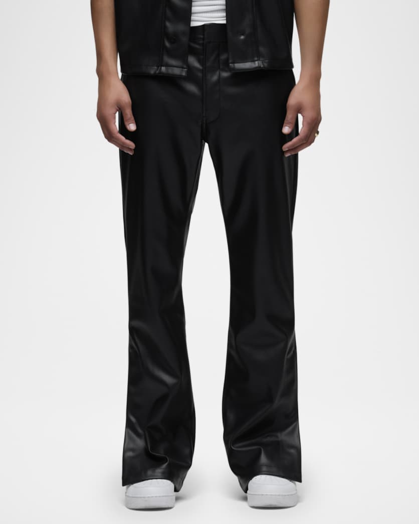 Men's Walker Vegan Leather Kick-Flare Pants