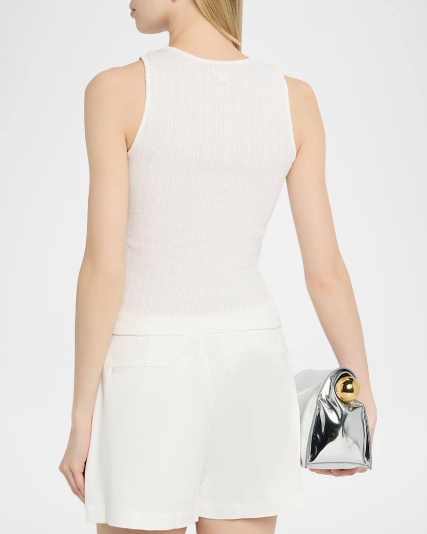 L'AGENCE Adira Pointelle Scoop-Neck Tee | Neiman Marcus