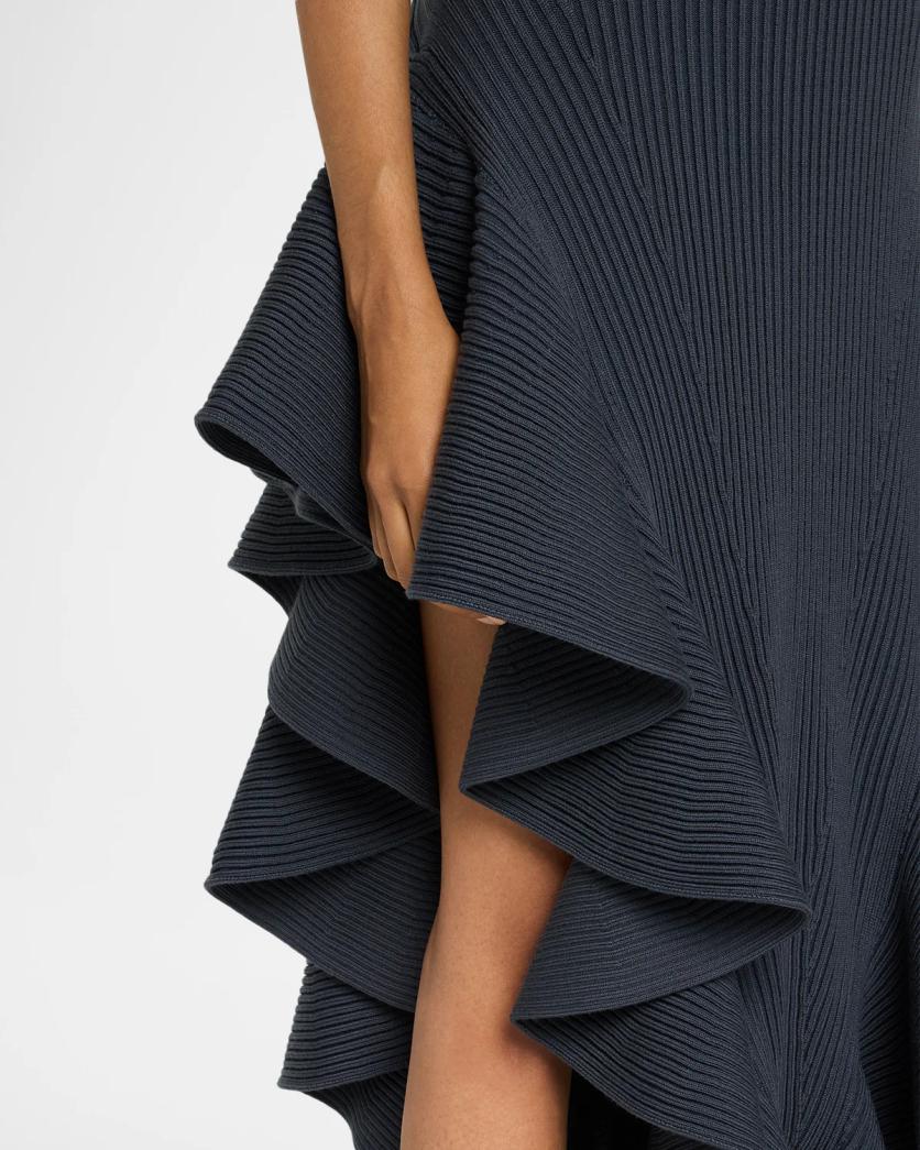 ALAÏA Ruffle Pointed Sculpted Midi Skirt | Neiman Marcus