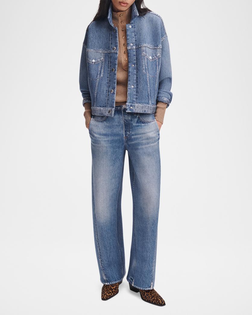 rag & bone rb Miramar Mallow High-Rise Wide-Leg Jeans | Neiman Marcus