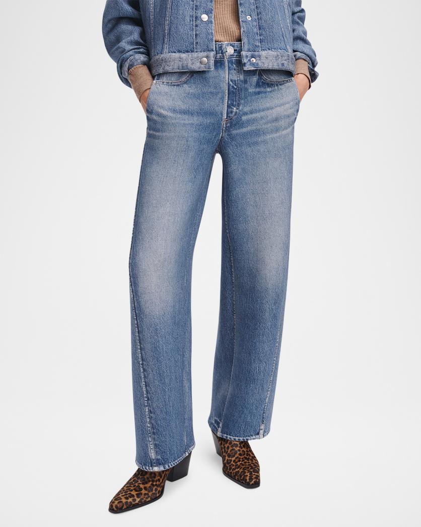 rag & bone rb Miramar Mallow High-Rise Wide-Leg Jeans | Neiman Marcus