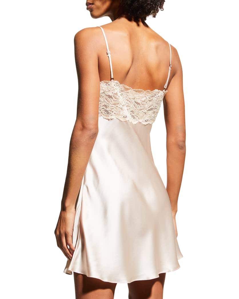 Bijoux Lace-Trim Silk Chemise