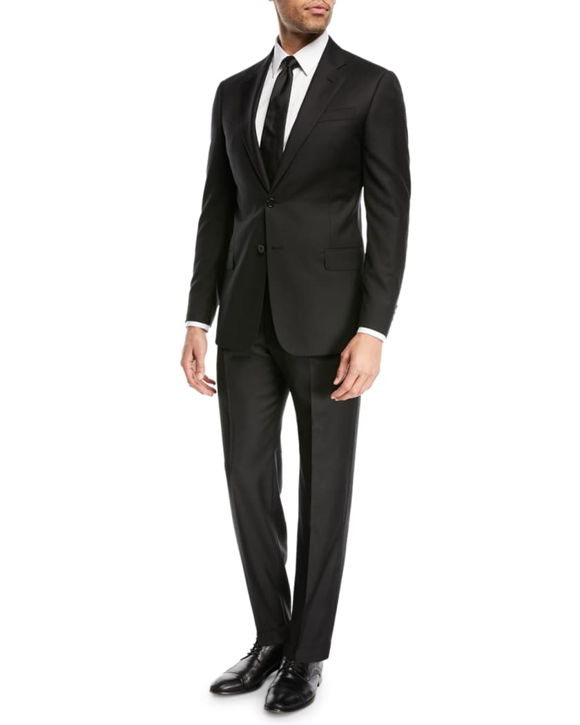 Cancel Surrounded exciting Emporio Armani Super 130s Wool Two-Piece Suit, Black | Neiman Marcus