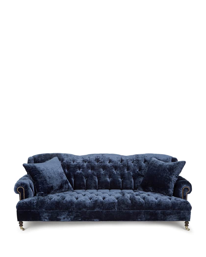Crushed velvet shop sofa