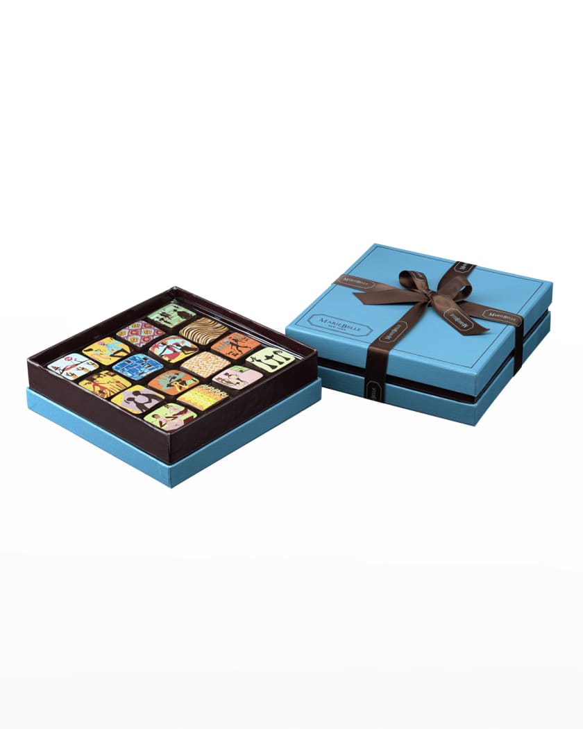 Mariebelle 16-Piece Chocolate Ganache Box, Blue | Neiman Marcus