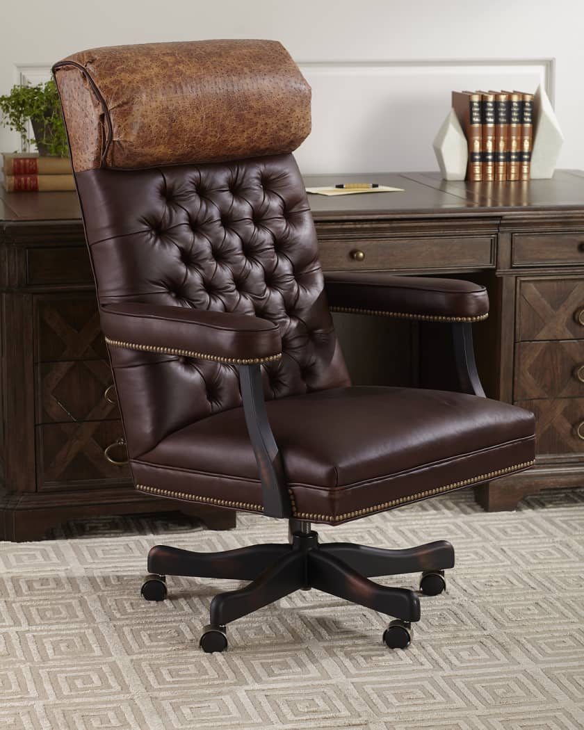 Old Hickory Tannery Barret Leather Office Chair Neiman Marcus