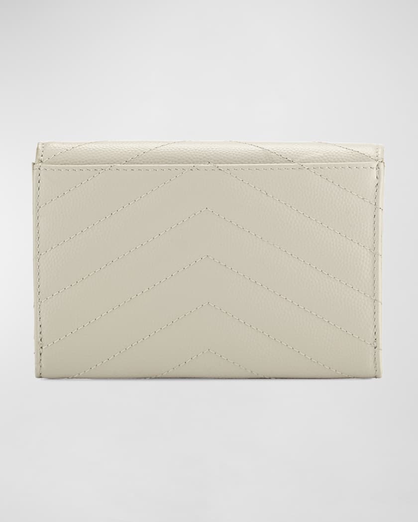 YSL Monogram Small Flap Wallet in Grained Leather