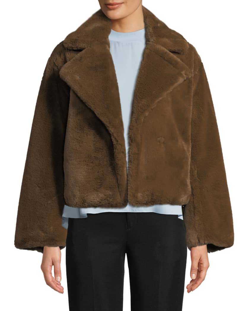 Vince plush outlet faux fur coat