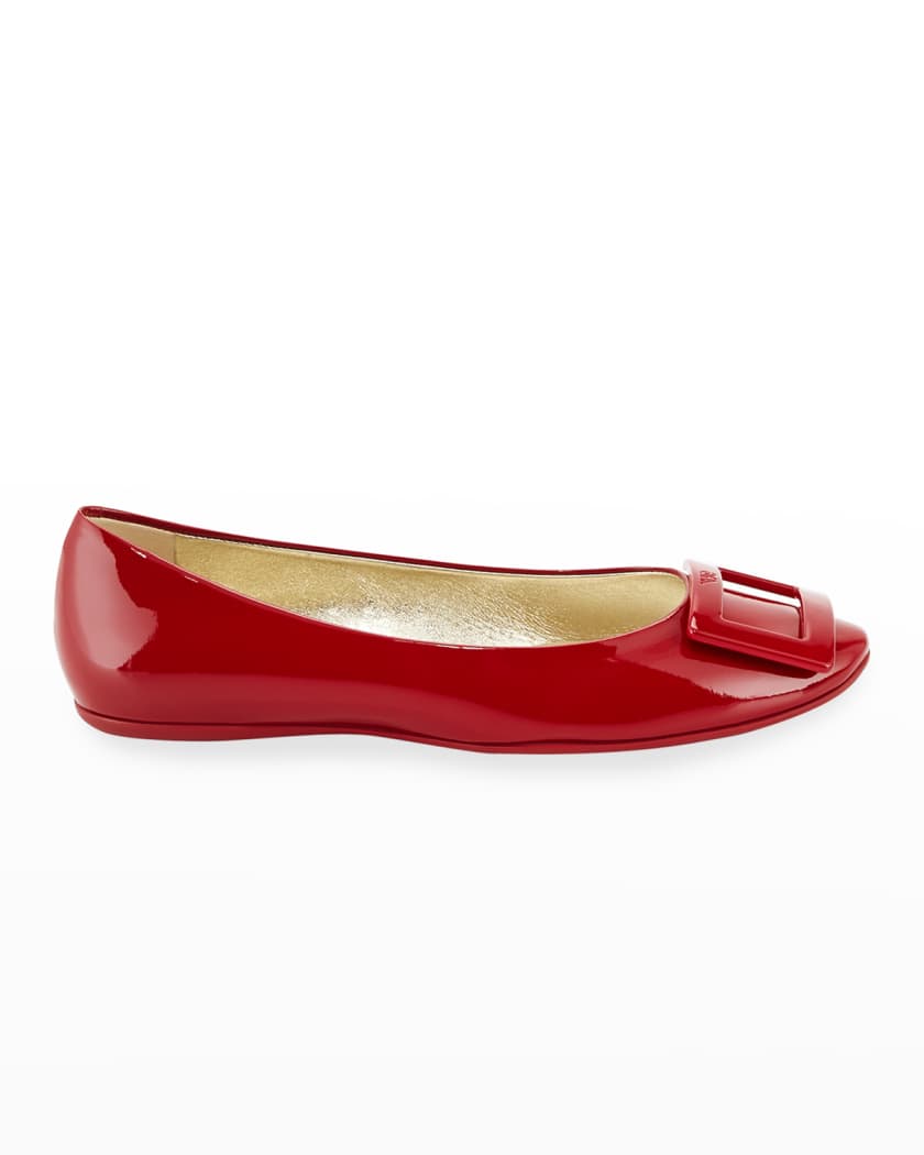 Roger Vivier Gommette Patent Ballerine Flat Dark Ruby Neiman Marcus