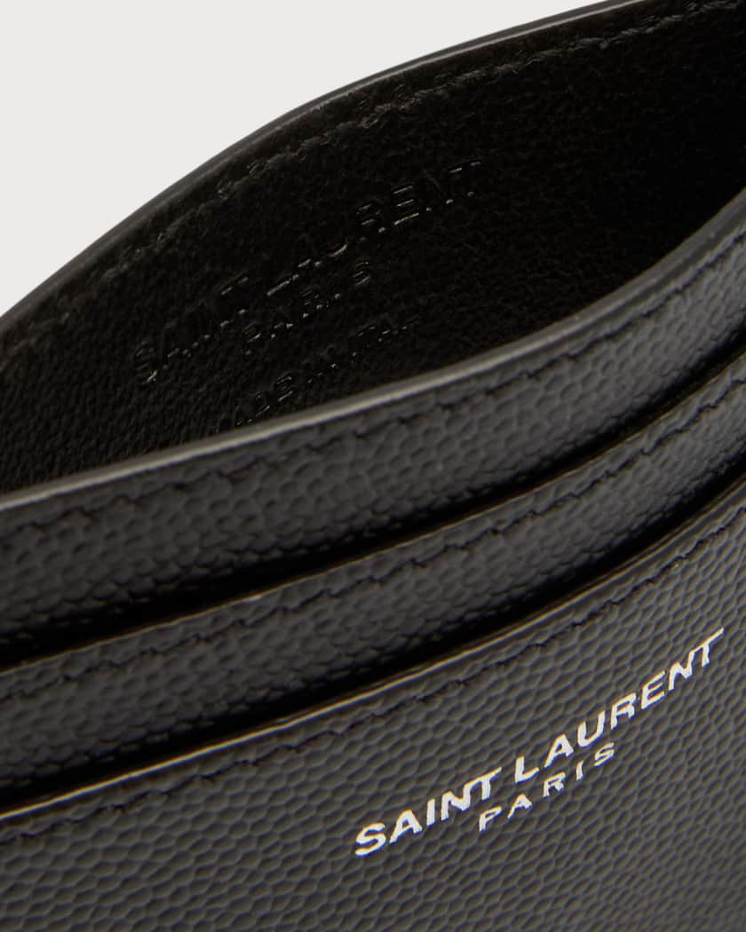Saint Laurent Black Leather Logo Card Holder Saint Laurent Paris