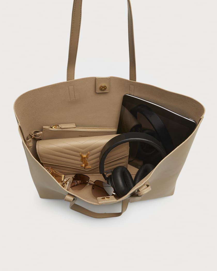Shopping Bag East West Tote in Smooth Leather