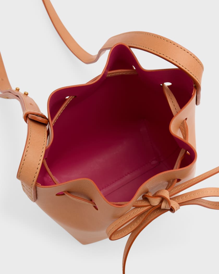 Mansur Gavriel Mini Mini Leather Bucket Bag in Red