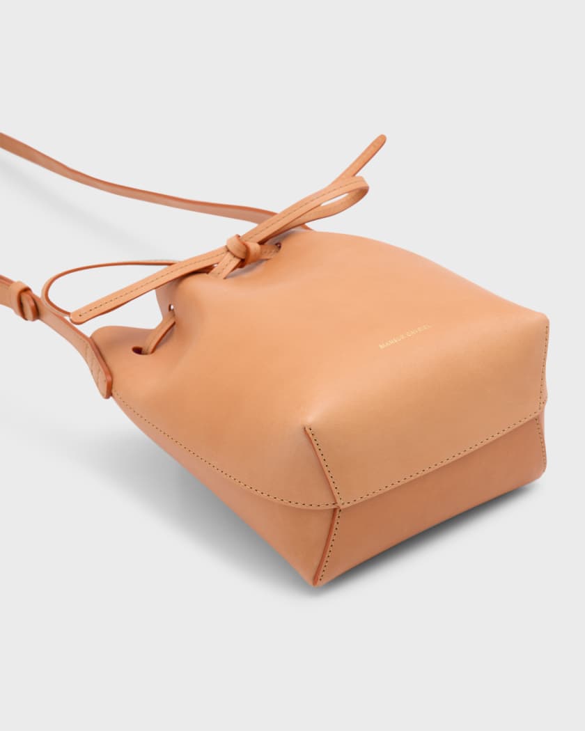 Mansur Gavriel Mini Mini Saffiano Leather Bucket Bag In Papaya